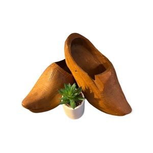 Vintage Hand Carved Dutch Wooden Shoes